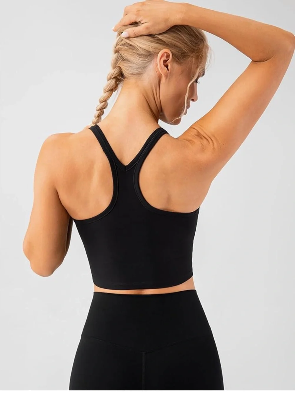 Seamless Black Crop Sports Bra Tank